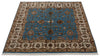 4x4 Blue and Ivory Turkish Tribal Rug