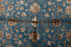 4x4 Blue and Ivory Turkish Tribal Rug