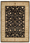 6x8 Black and Beige Turkish Tribal Rug