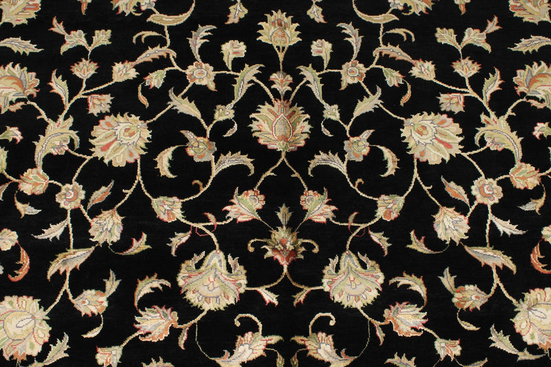 6x8 Black and Beige Turkish Tribal Rug