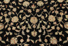 6x8 Black and Beige Turkish Tribal Rug
