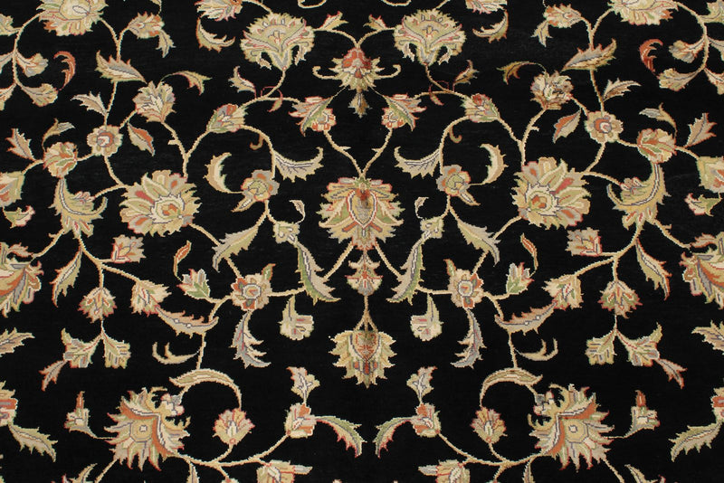6x8 Black and Beige Turkish Tribal Rug