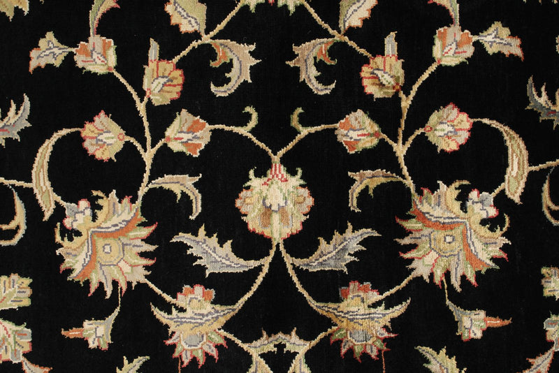 6x8 Black and Beige Turkish Tribal Rug