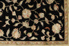 6x8 Black and Beige Turkish Tribal Rug