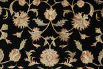 6x8 Black and Beige Turkish Tribal Rug