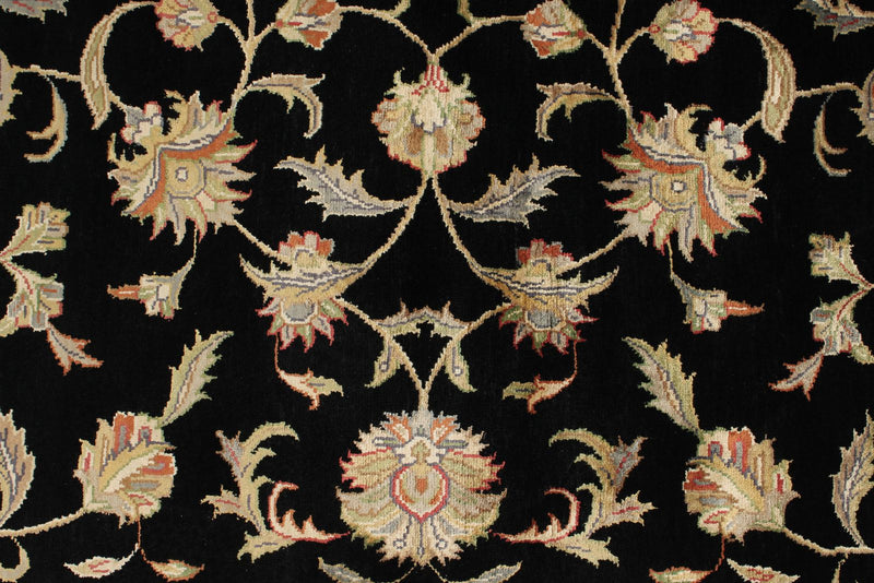 6x8 Black and Beige Turkish Tribal Rug