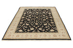 6x8 Black and Beige Turkish Tribal Rug