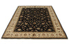 6x8 Black and Beige Turkish Tribal Rug