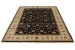 6x8 Black and Beige Turkish Tribal Rug