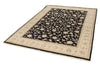 6x8 Black and Beige Turkish Tribal Rug