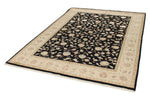6x8 Black and Beige Turkish Tribal Rug