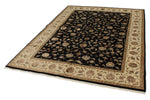 6x8 Black and Beige Turkish Tribal Rug