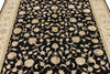 6x8 Black and Beige Turkish Tribal Rug