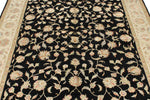 6x8 Black and Beige Turkish Tribal Rug
