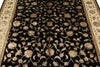 6x8 Black and Beige Turkish Tribal Rug