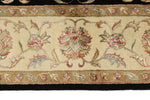 6x8 Black and Beige Turkish Tribal Rug