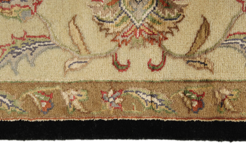 6x8 Black and Beige Turkish Tribal Rug