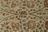 7x10 Light Gray and Ivory Turkish Tribal Rug