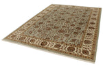 7x10 Light Gray and Ivory Turkish Tribal Rug