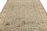 7x10 Light Gray and Ivory Turkish Tribal Rug
