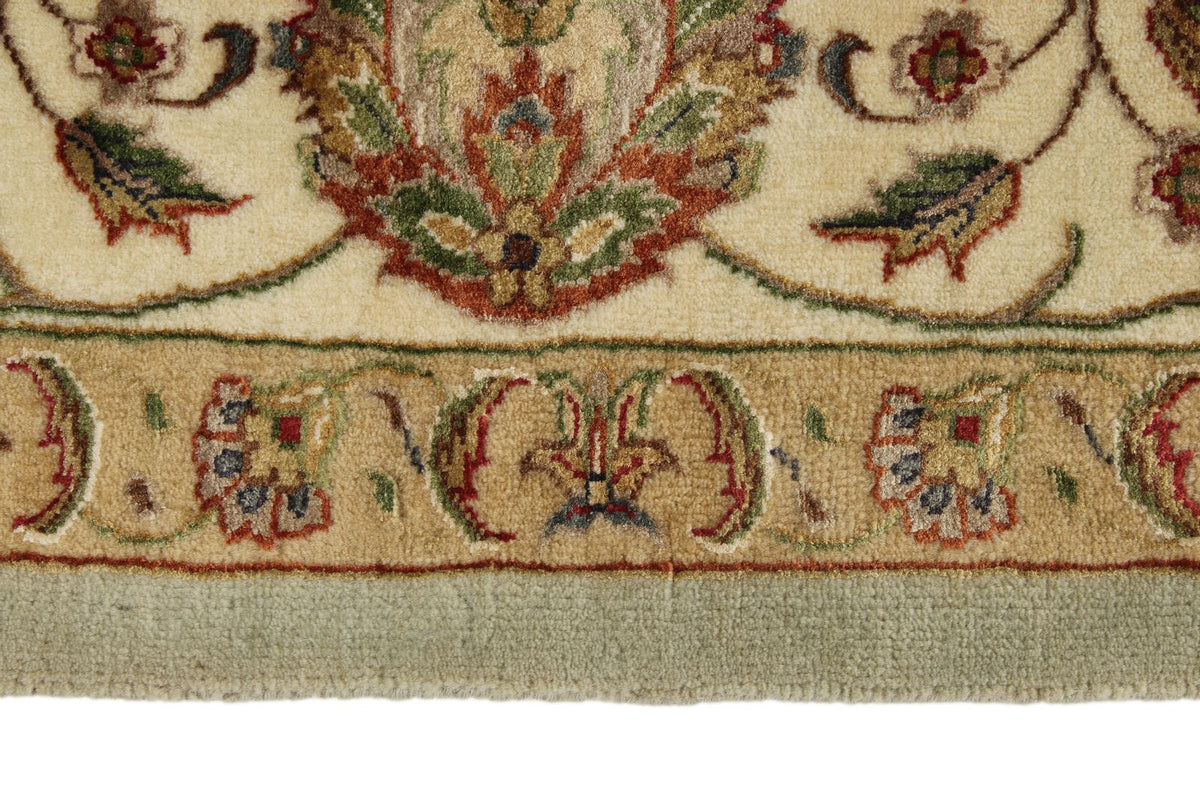 7x10 Light Gray and Ivory Turkish Tribal Rug