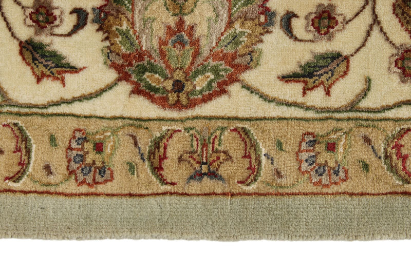 7x10 Light Gray and Ivory Turkish Tribal Rug