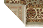 7x10 Light Gray and Ivory Turkish Tribal Rug