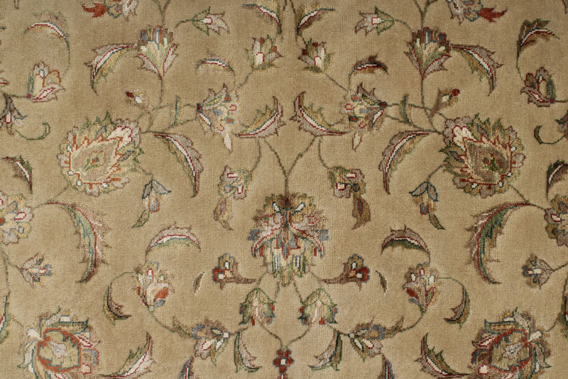 6x8 Ivory and Burgundy Turkish Tribal Rug