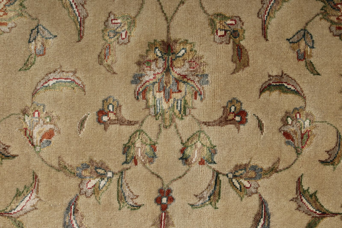 6x8 Ivory and Burgundy Turkish Tribal Rug