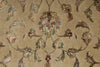 6x8 Ivory and Burgundy Turkish Tribal Rug