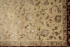 6x8 Ivory and Burgundy Turkish Tribal Rug