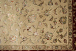 6x8 Ivory and Burgundy Turkish Tribal Rug