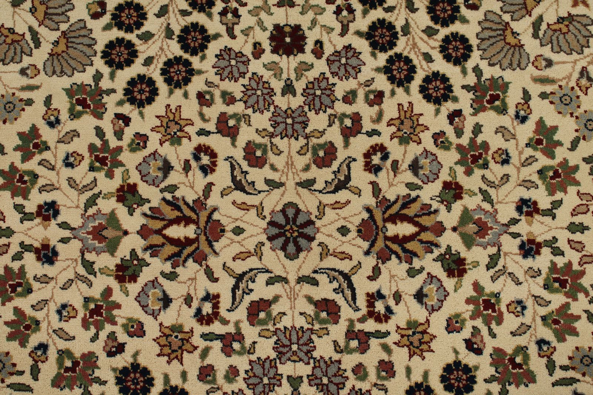 4x6 Ivory and Burgundy Turkish Traditional Rug