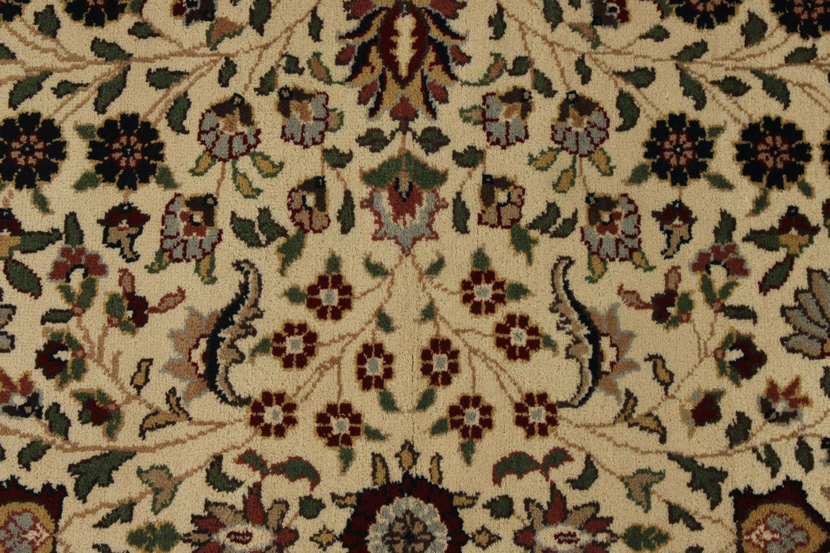 4x6 Ivory and Burgundy Turkish Traditional Rug