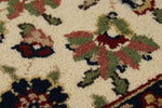 4x6 Ivory and Burgundy Turkish Traditional Rug