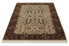 4x6 Ivory and Burgundy Turkish Traditional Rug
