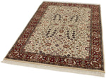 4x6 Ivory and Burgundy Turkish Traditional Rug