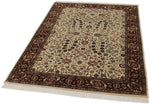 4x6 Ivory and Burgundy Turkish Traditional Rug