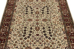 4x6 Ivory and Burgundy Turkish Traditional Rug