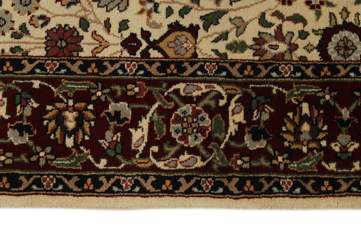 4x6 Ivory and Burgundy Turkish Traditional Rug