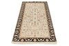 3x6 Ivory and Black Turkish Tribal Runner