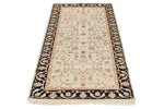 3x6 Ivory and Black Turkish Tribal Runner