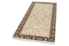3x6 Ivory and Black Turkish Tribal Runner