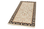 3x6 Ivory and Black Turkish Tribal Runner