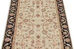 3x6 Ivory and Black Turkish Tribal Runner