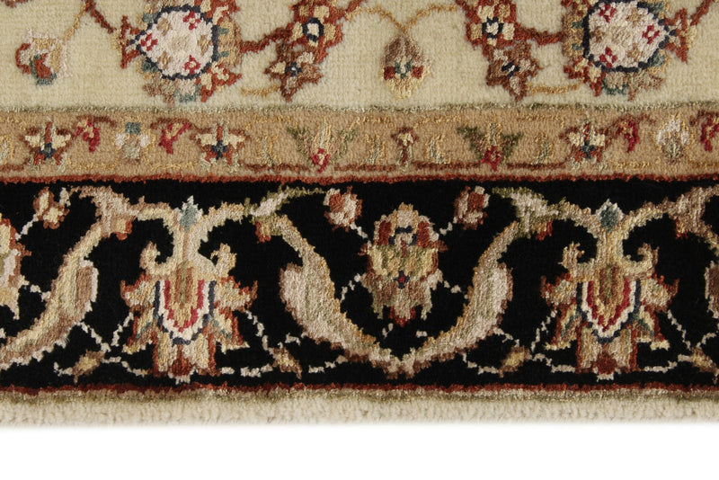 3x6 Ivory and Black Turkish Tribal Runner