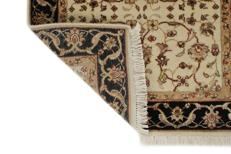 3x6 Ivory and Black Turkish Tribal Runner