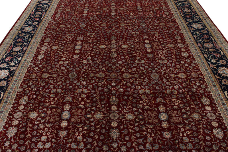 9x12 Burgundy and Black Turkish Anatolia Rug