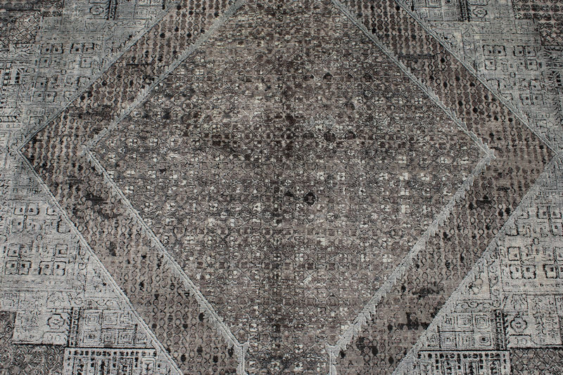 10x13 Gray and Black Turkish Antep Rug