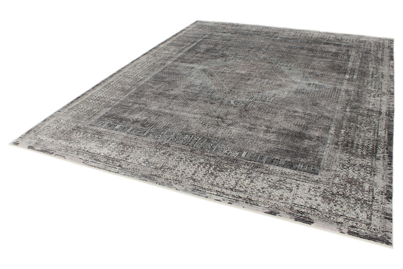 10x13 Gray and Black Turkish Antep Rug